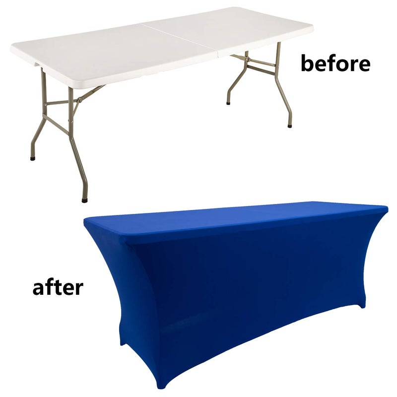 LZY Spandex Fitted Stretch Table Cover for 6 ft or 4ft or 8ft Folding Table, Rectangular Cocktail Tablecloth, Perfect for Party or Banquet - Image 4